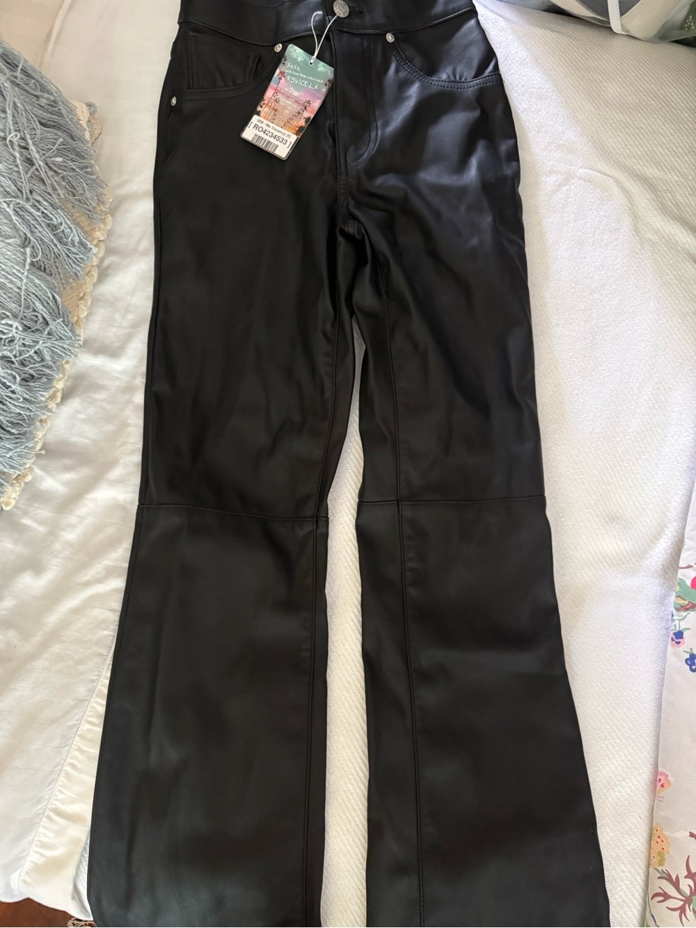 Revice Denim No Vacancy High-Rise Faux Leather Pants